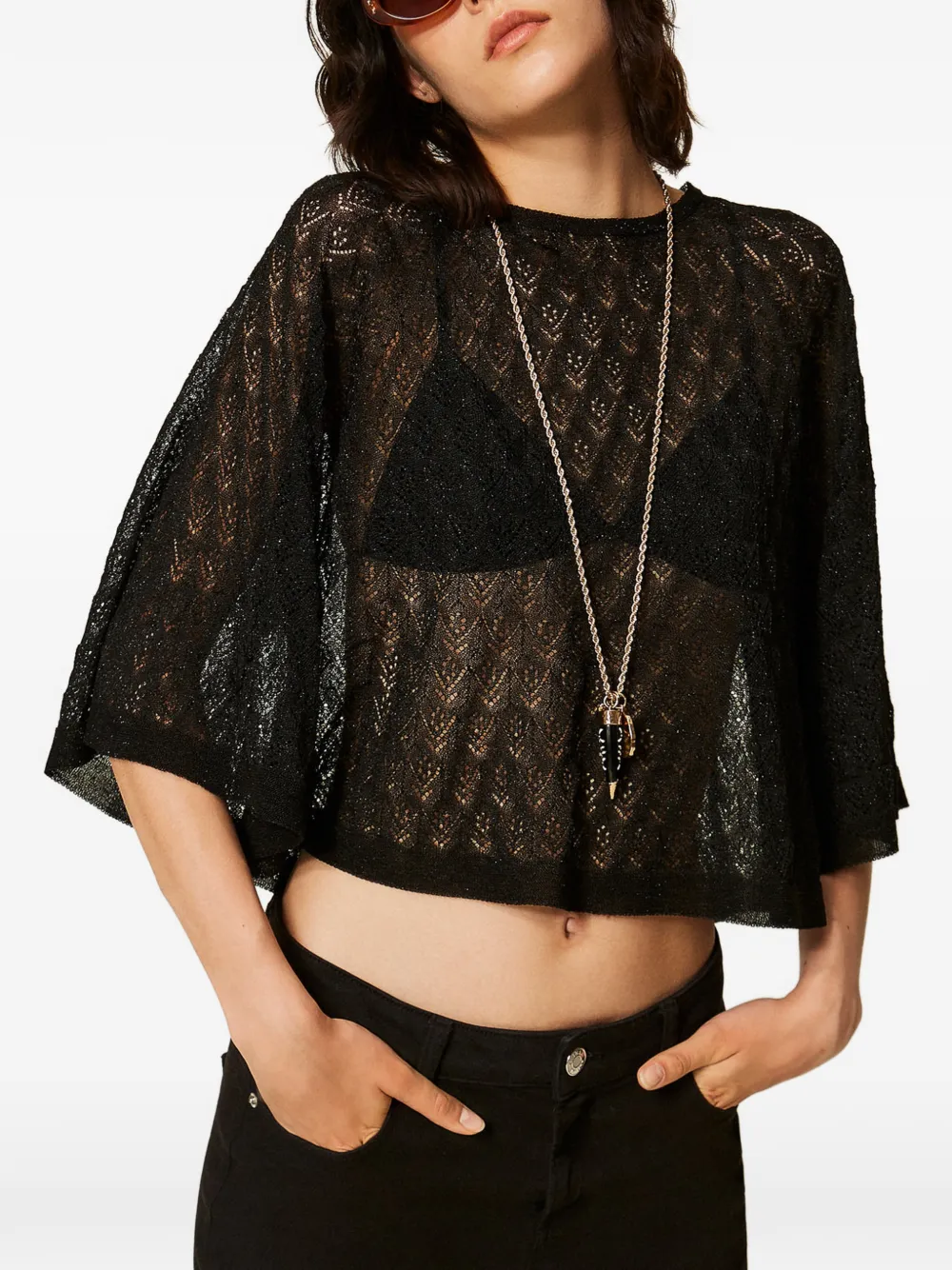 TWINSET Cropped trui Zwart