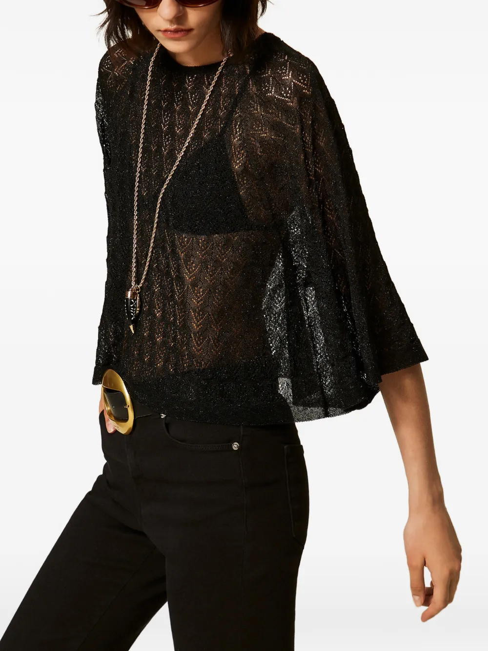 TWINSET Cropped trui Zwart
