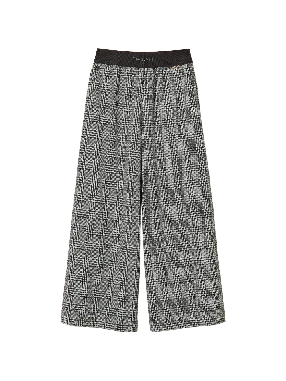 TWINSET Kids Prince of Wales check palazzo pants - Grigio