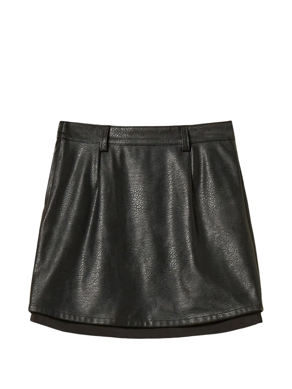 TWINSET Kids faux-leather miniskirt with pockets Zwart
