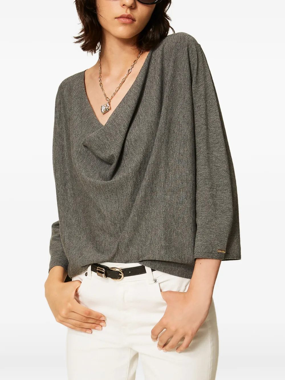 TWINSET dual-use maxi jumper - Grau