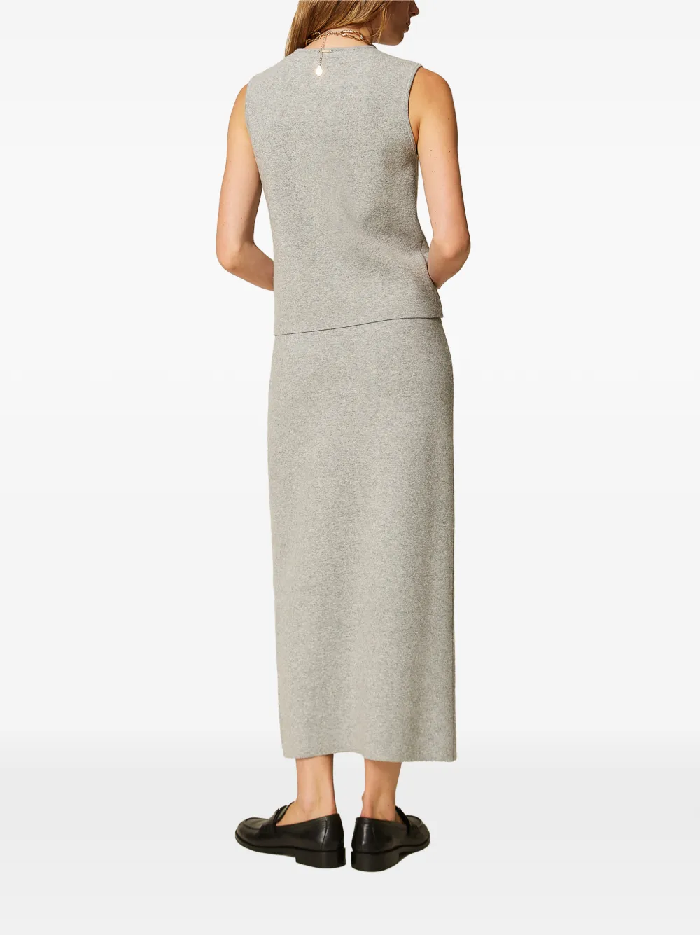 TWINSET Gebreide midi-rok Grijs