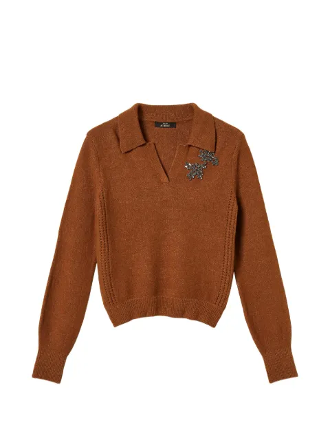 TWINSET embellished polo-collar jumper