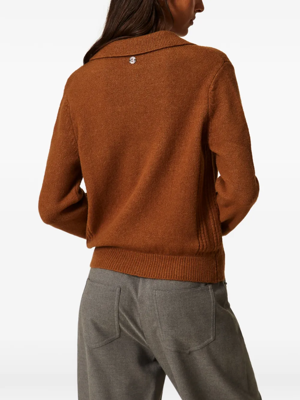 TWINSET Verfraaide trui met polokraag Bruin