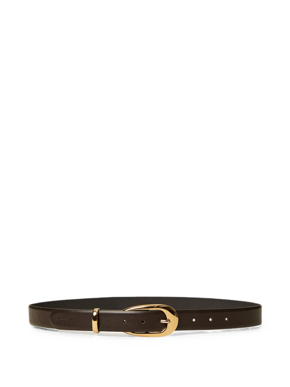 TWINSET Cintura in pelle con fibbia ovale - Marrone