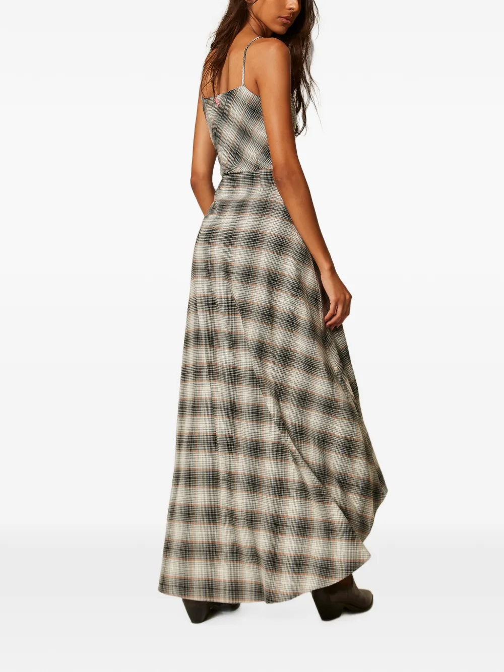 TWINSET Myfo midi-jurk van geruit flanel Beige