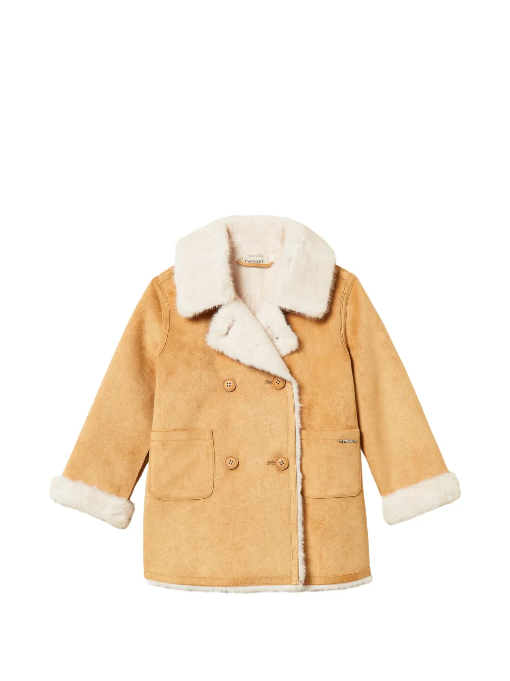 TWINSET Kids double-breasted coat - Toni neutri