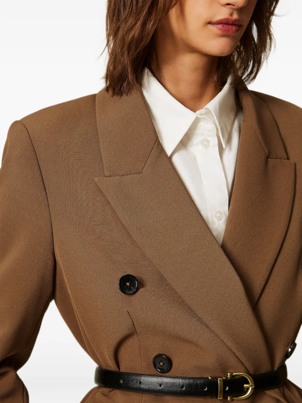TWINSET Cady blazer met riem Bruin