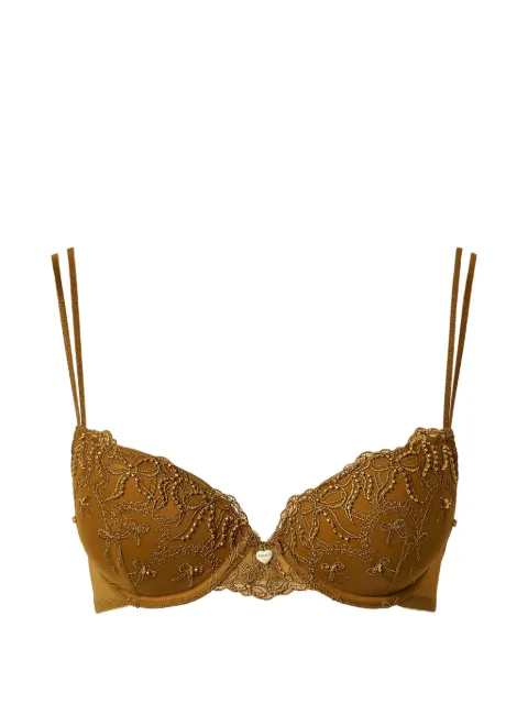 TWINSET embroidered tulle push-up bra with bows