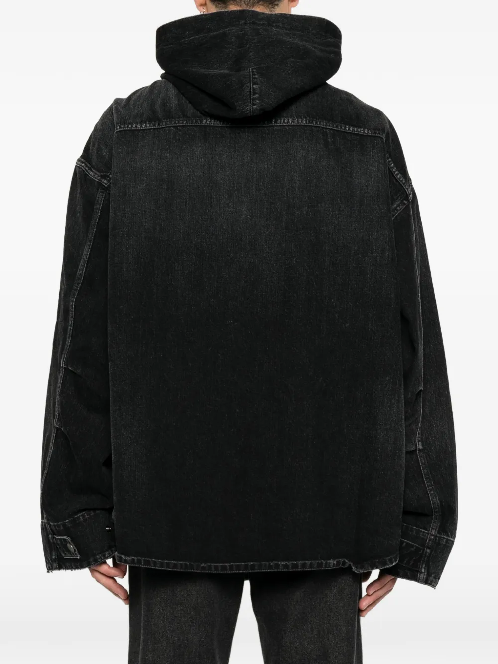 Balenciaga Denim jack met capuchon Zwart