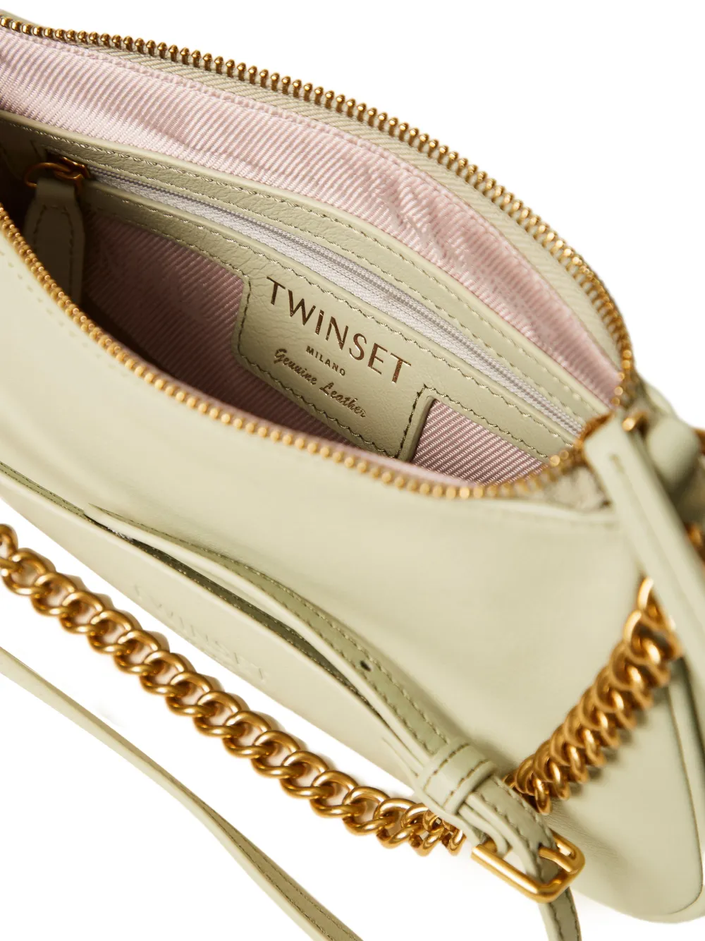 TWINSET Leren schoudertas Groen