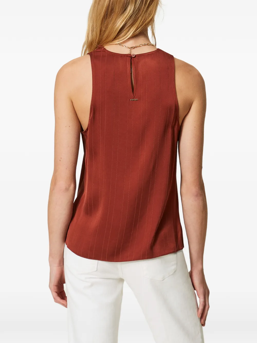 TWINSET satin lace top Rood