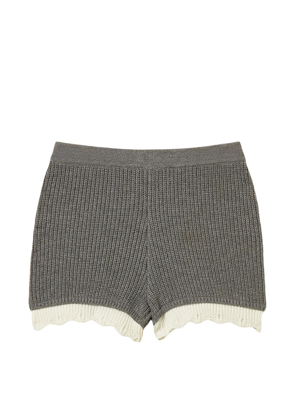 TWINSET Shorts con orlo a smerlo - Grigio