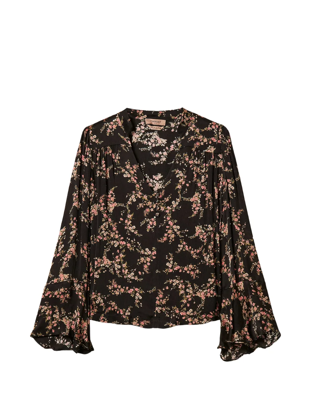 TWINSET floral créponne blouse - Nero