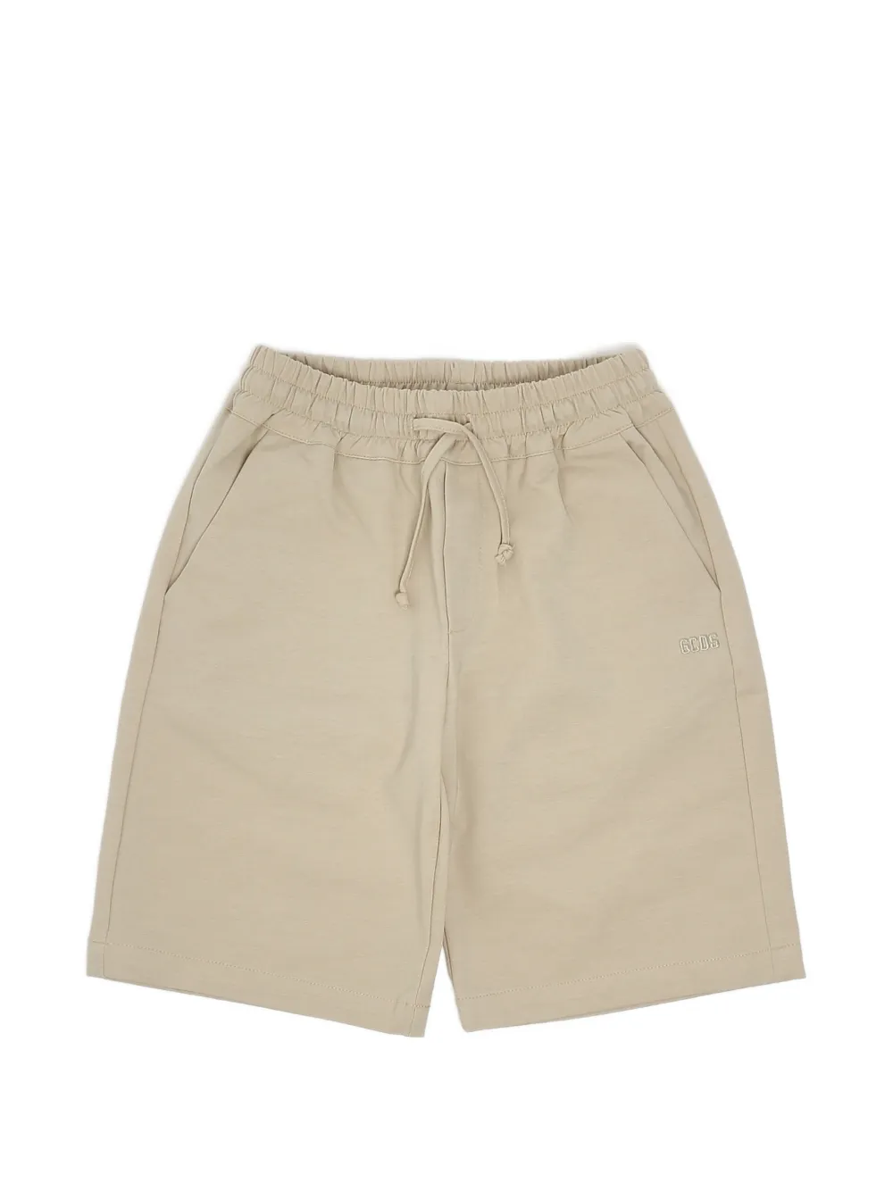 Gcds Kids logo-embroidered drawstring shorts - Toni neutri