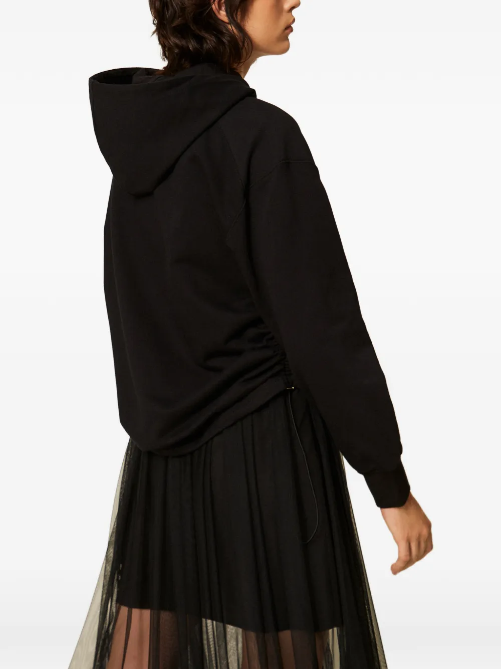 TWINSET Hoodie met logo-print Zwart