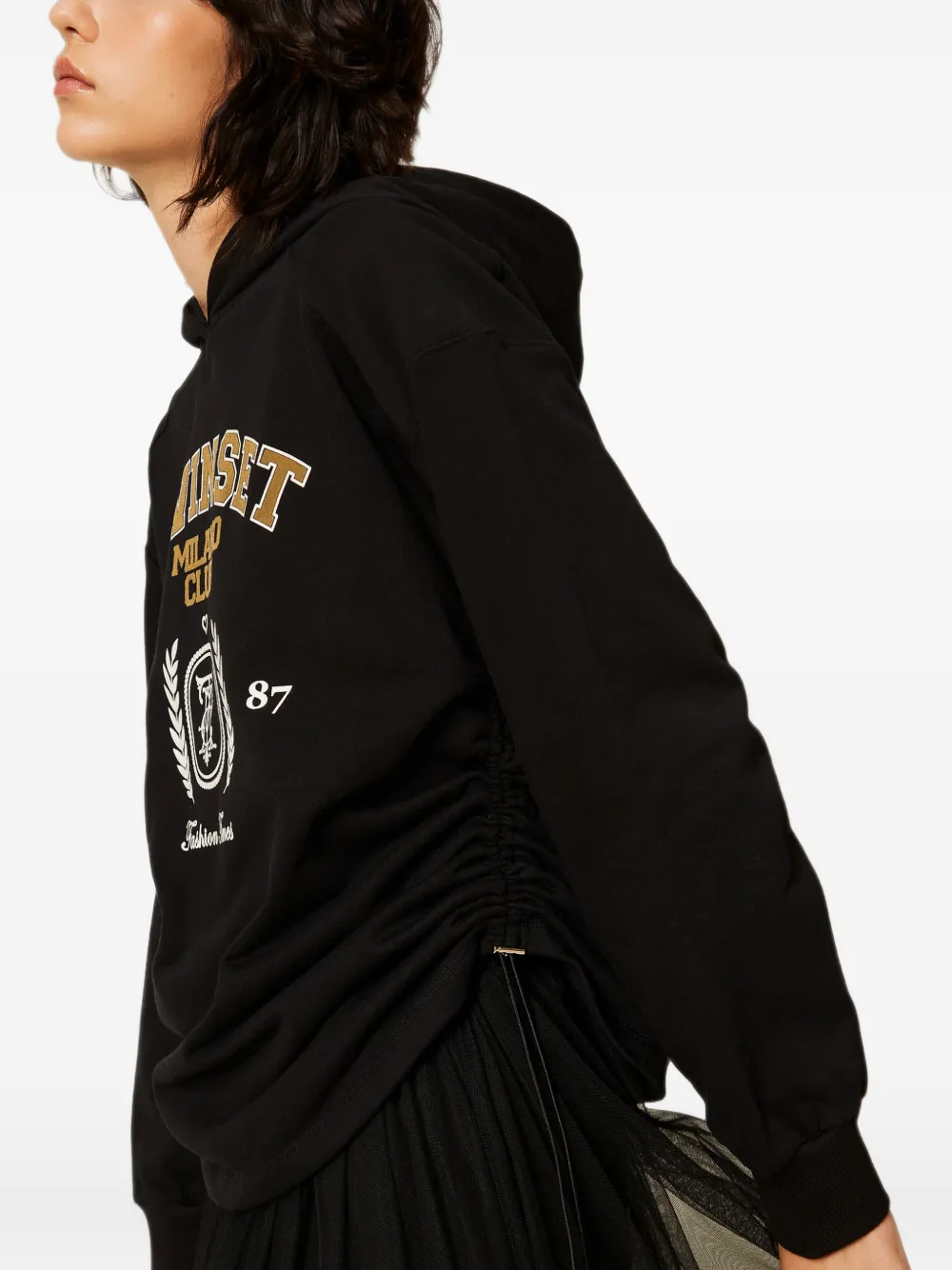TWINSET Hoodie met logo-print Zwart