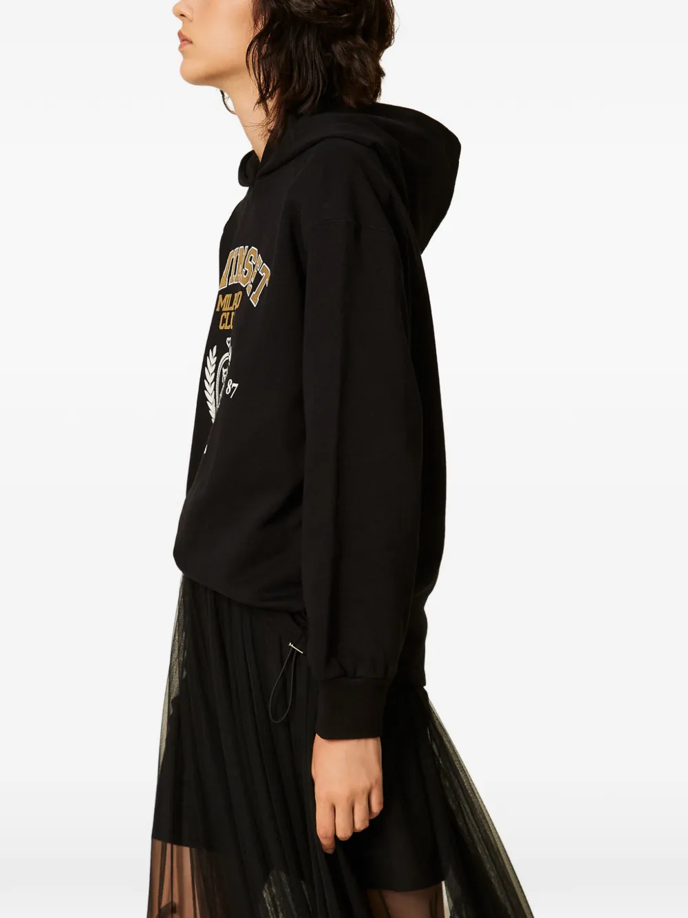 TWINSET Hoodie met logo-print Zwart