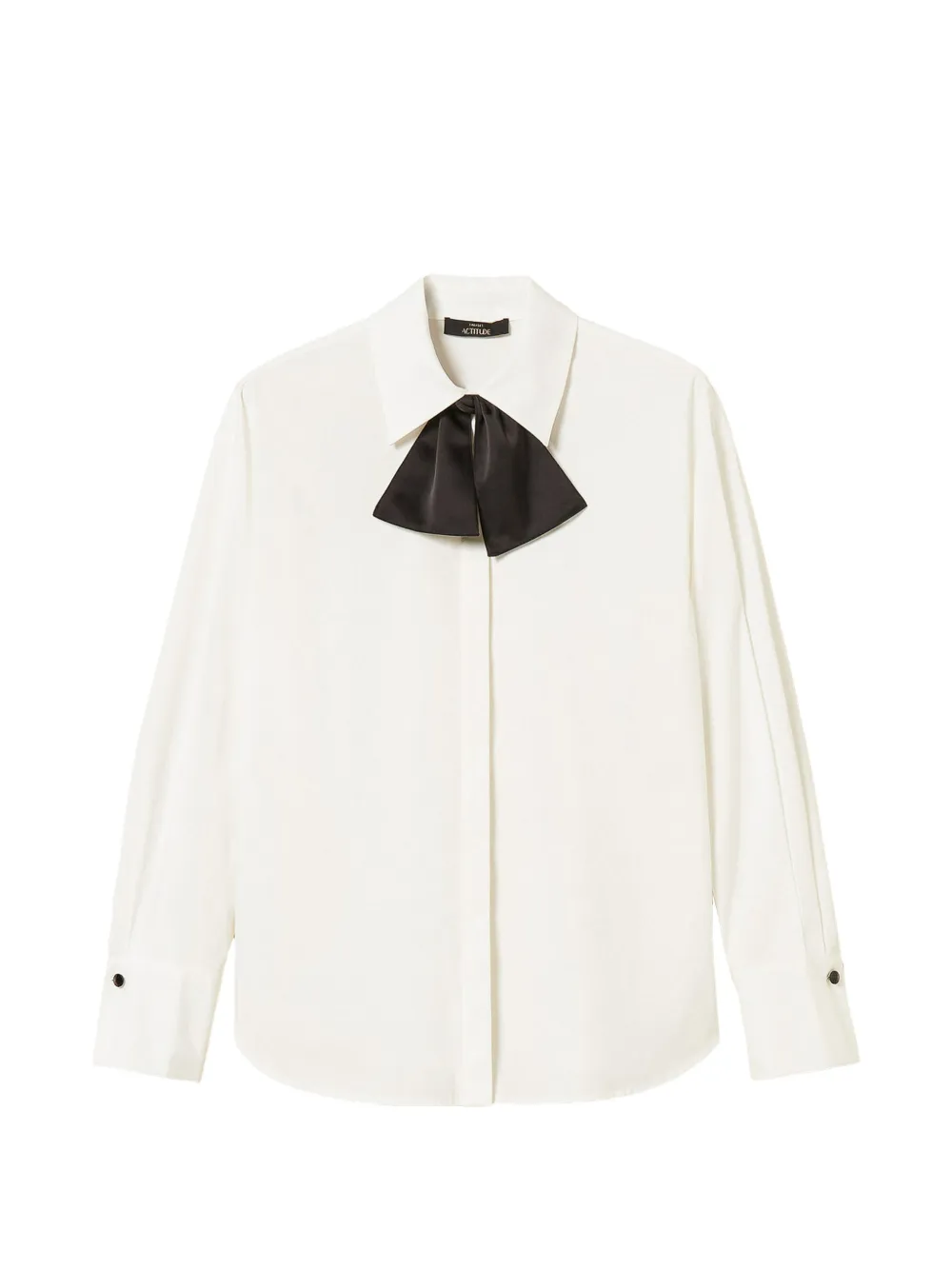 TWINSET poplin shirt with pleated bow tie