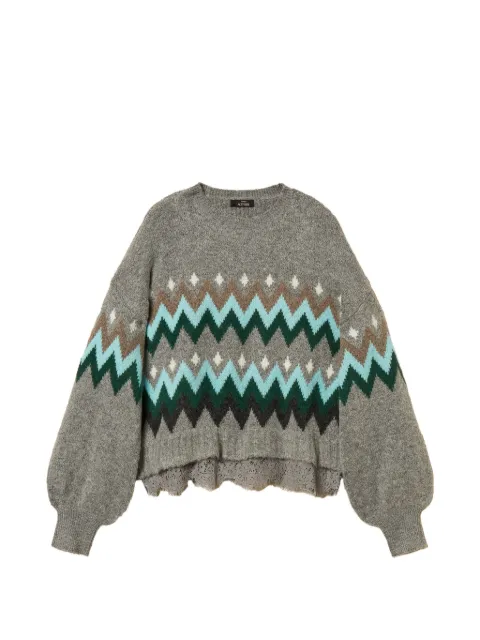 TWINSET jacquard jumper with lace