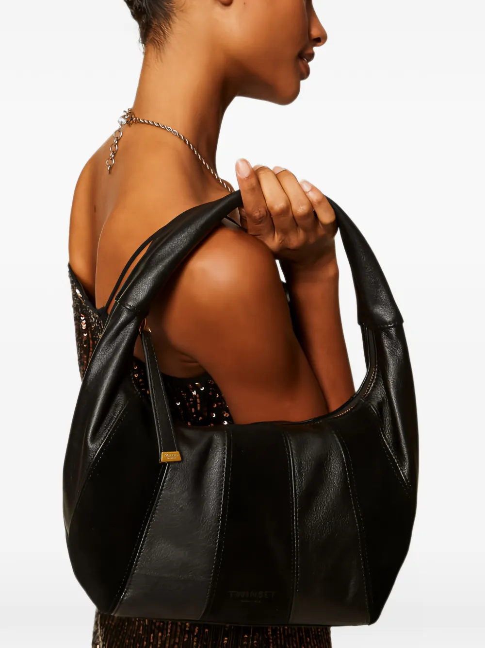 TWINSET Leren tas Zwart