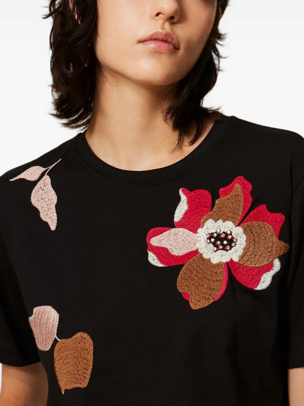 TWINSET Regular-fit T-shirt met borduurwerk Zwart