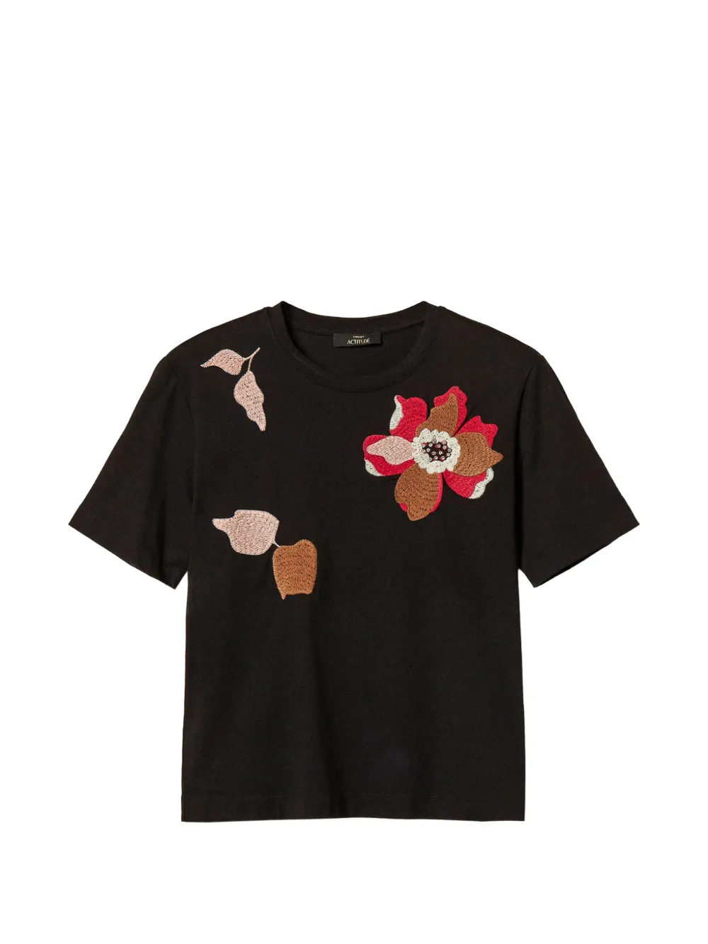 TWINSET regular fit T-shirt with embroidery - Schwarz