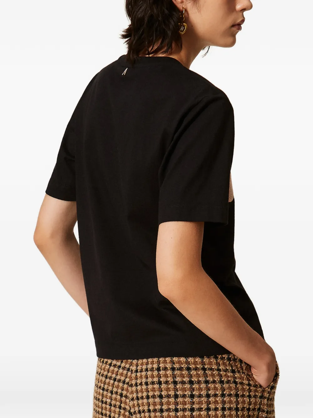 TWINSET Regular-fit T-shirt met borduurwerk Zwart