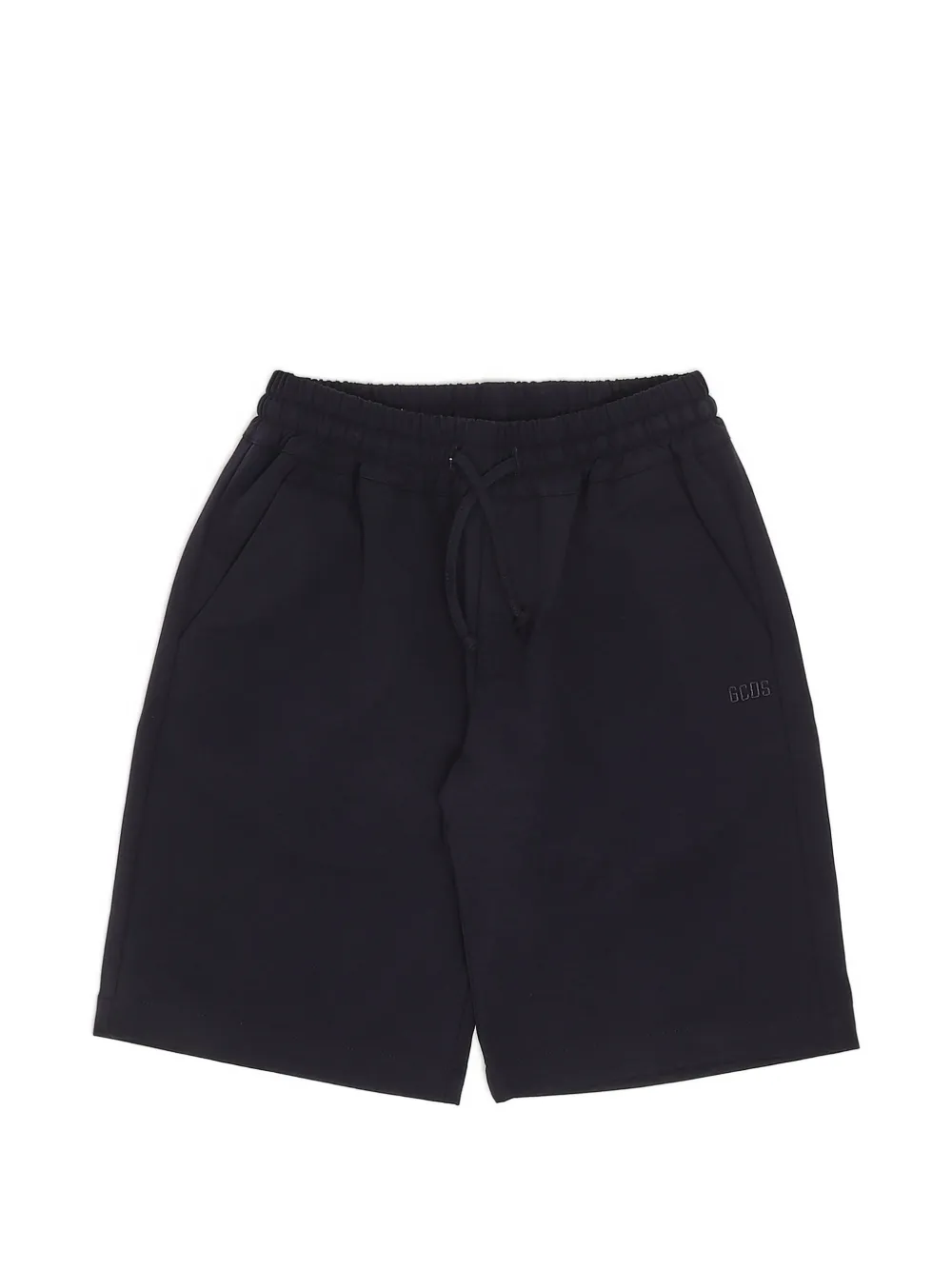 Gcds Kids logo-plaque drawstring shorts - Nero