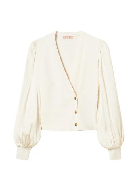 TWINSET jumper with jacquard fabric sleeves