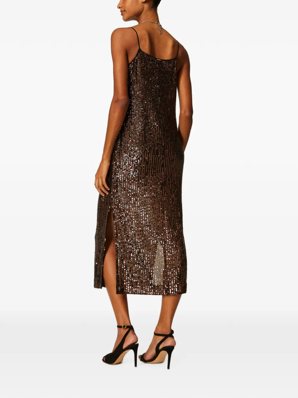 TWINSET sequin long dress Bruin