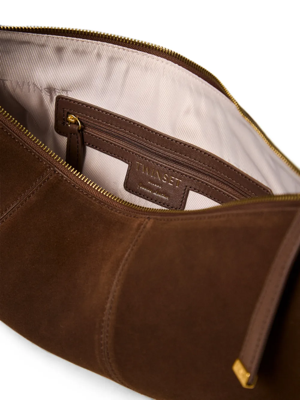 TWINSET Suède tas met kwastje Bruin