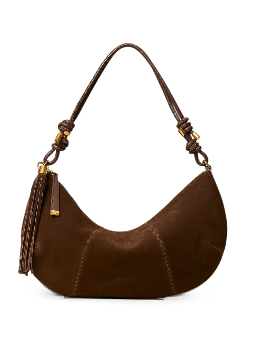 TWINSET suede bag with tassel - Marrone