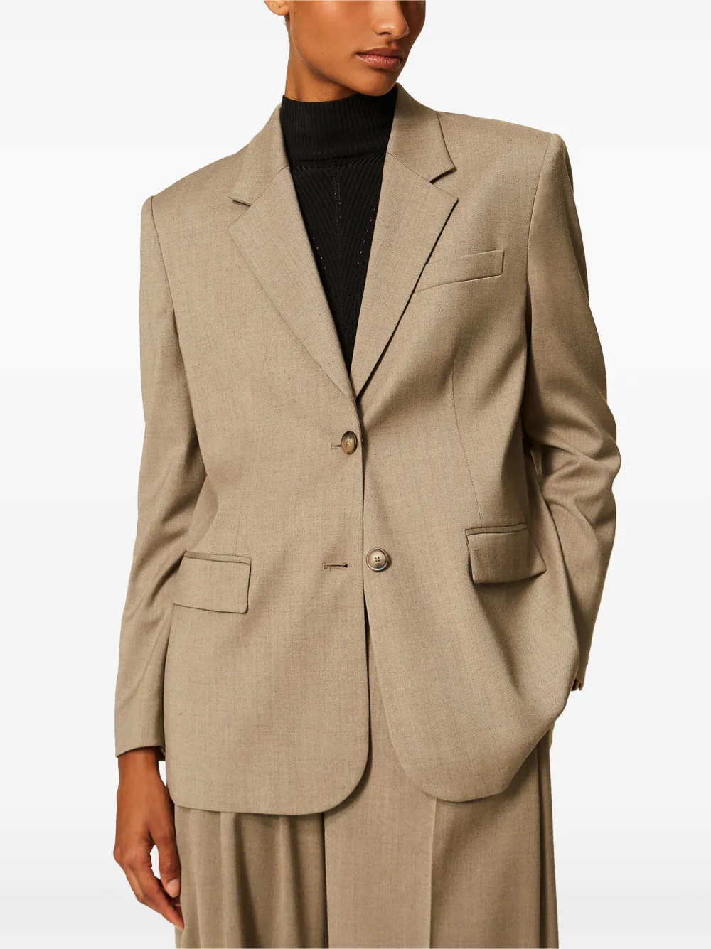 TWINSET Mat-satijnen blazer Beige