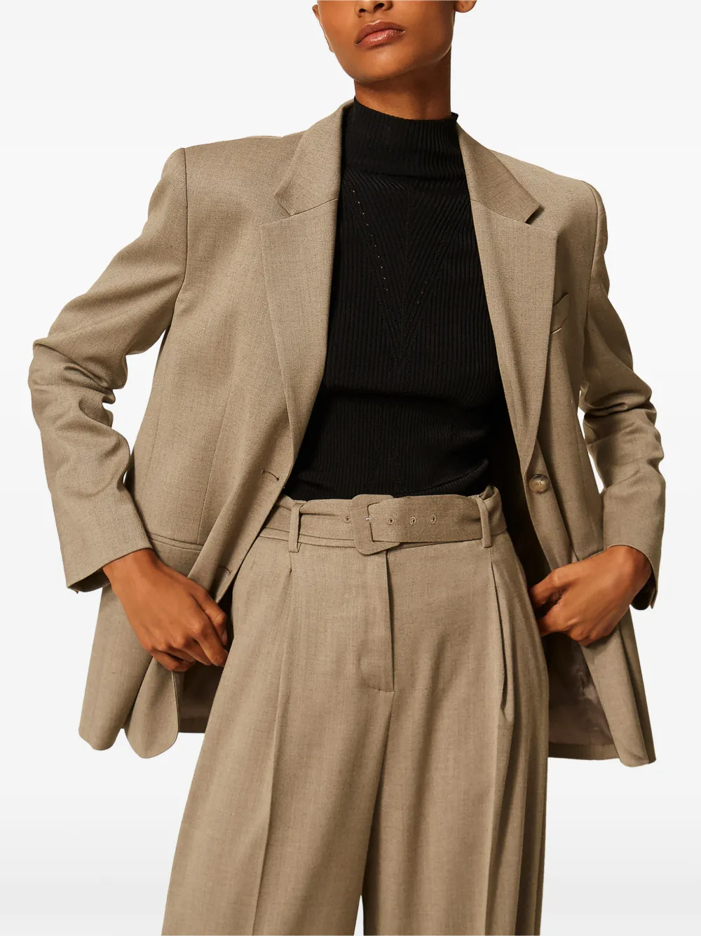 TWINSET Mat-satijnen blazer Beige