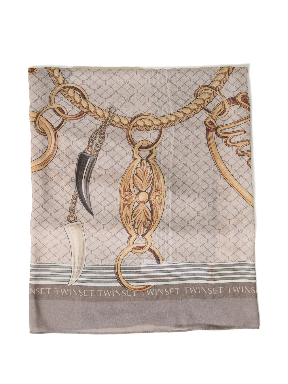 TWINSET Chain print keffiyeh - Nude