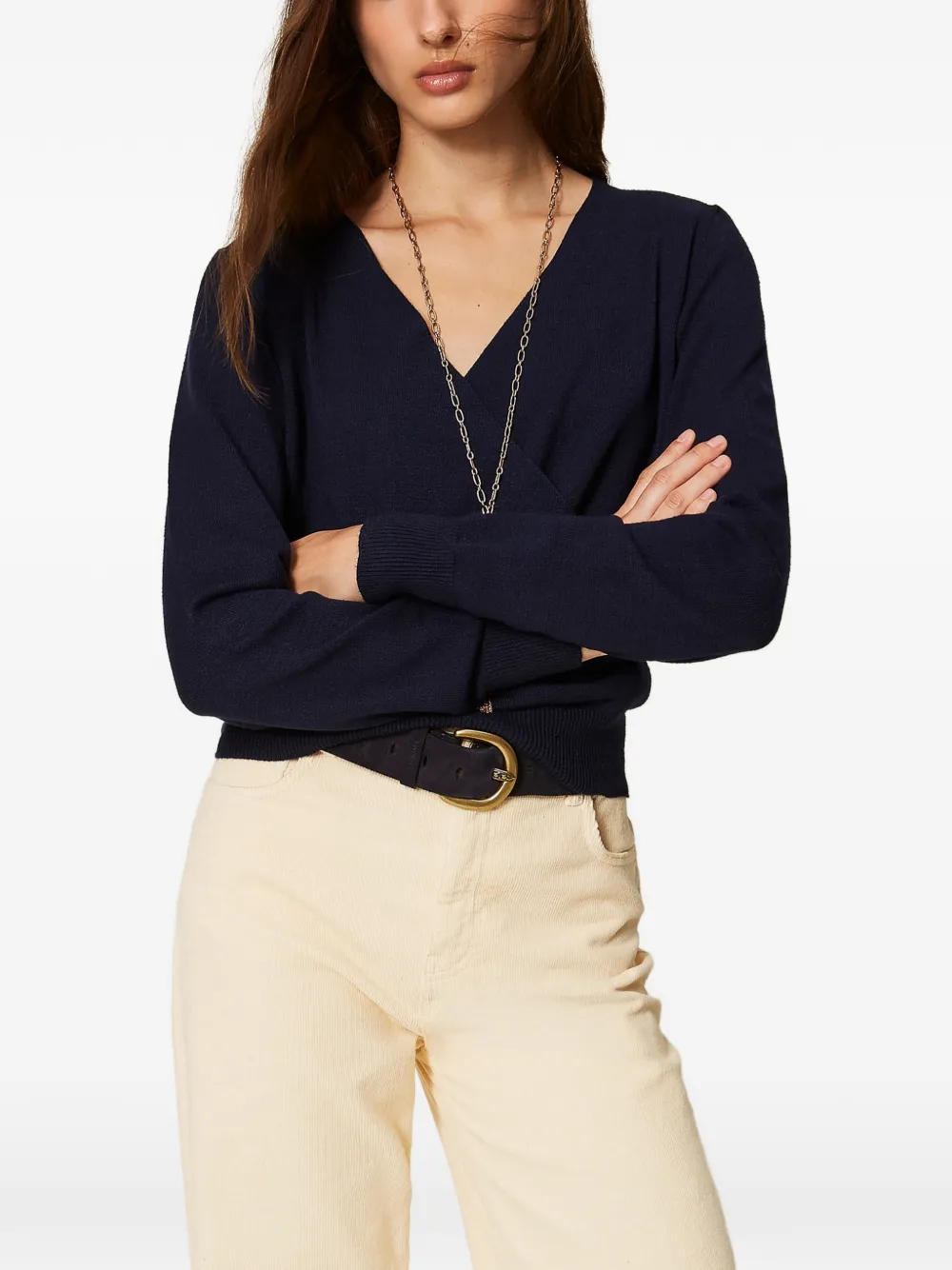 TWINSET viscose blend crossover jumper Blauw