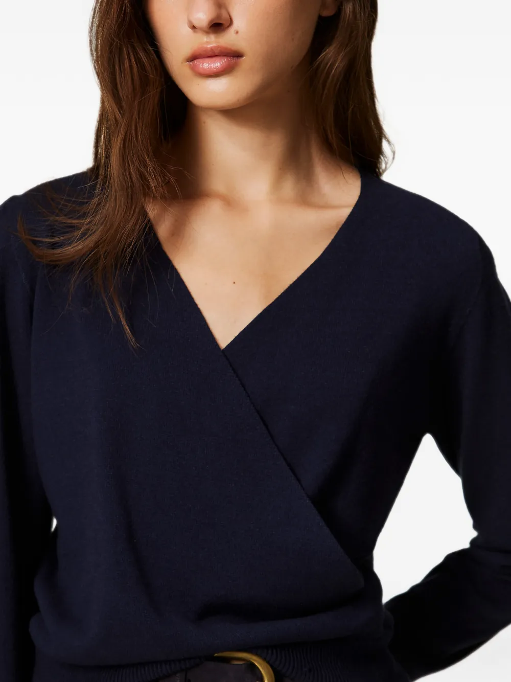 TWINSET viscose blend crossover jumper Blauw