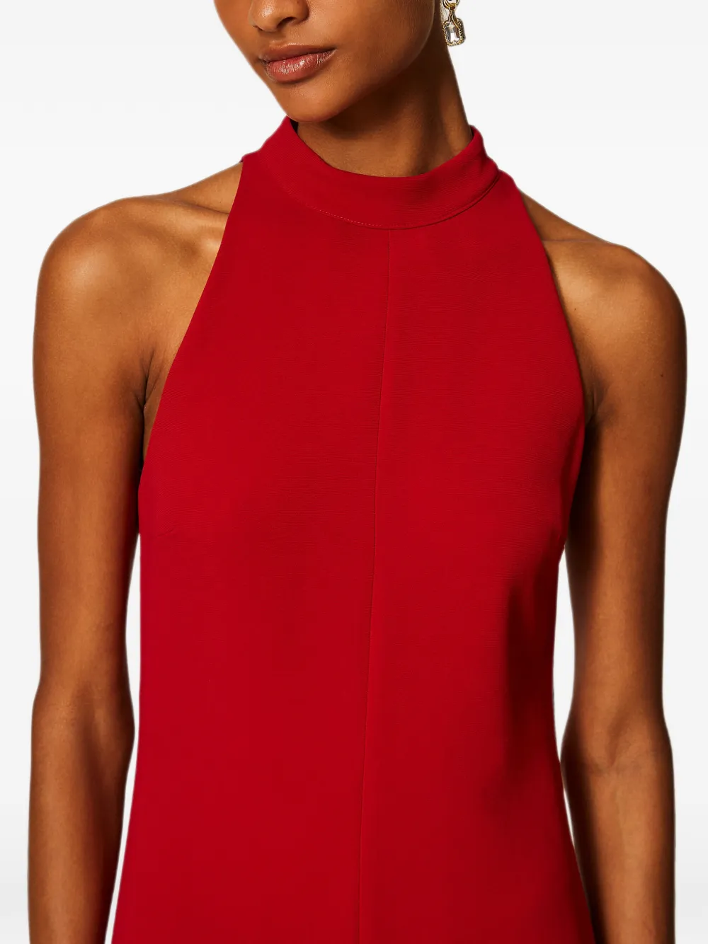 TWINSET Crêpe jurk met halternek Rood