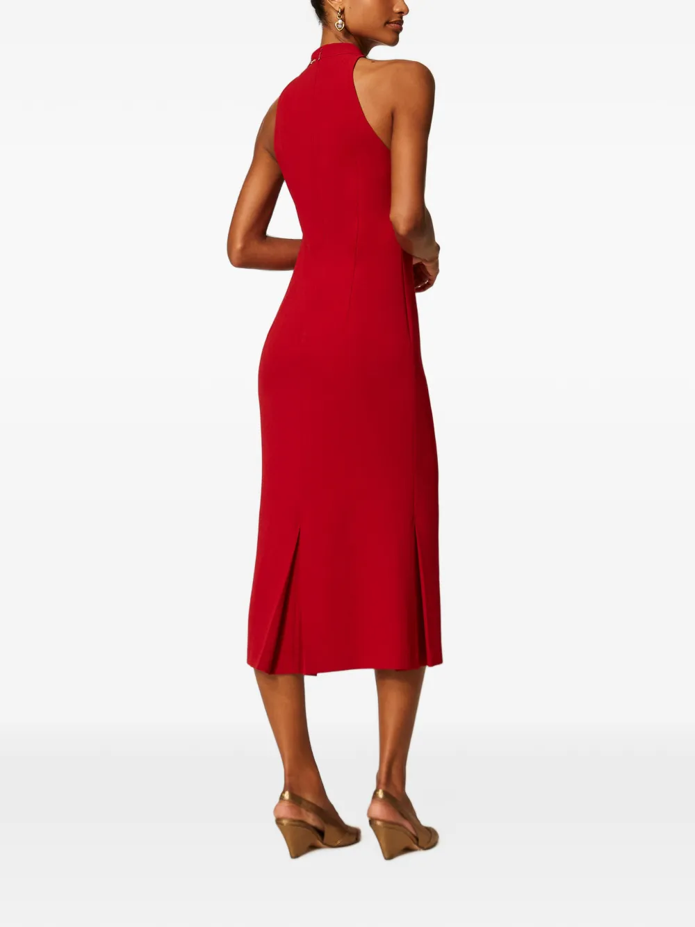 TWINSET Crêpe jurk met halternek Rood