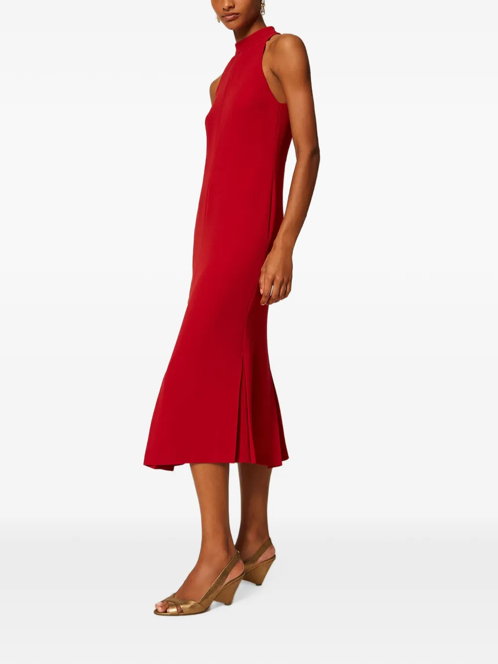 TWINSET Crêpe jurk met halternek Rood