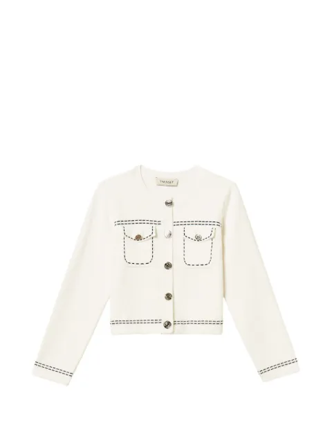 TWINSET Kids chaqueta de punto con costuras