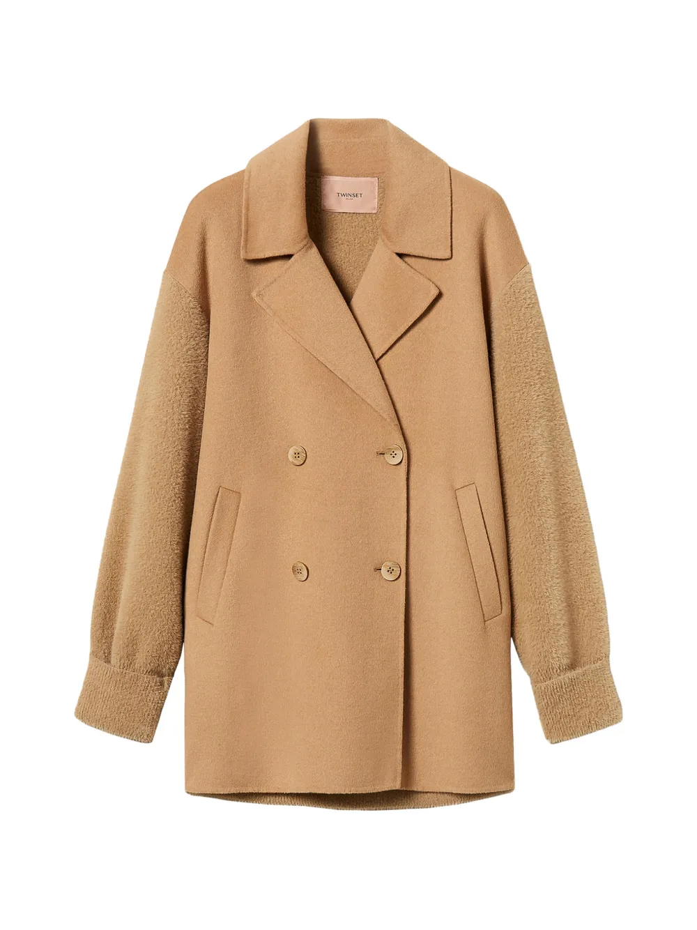 TWINSET doubled wool blend cloth caban coat