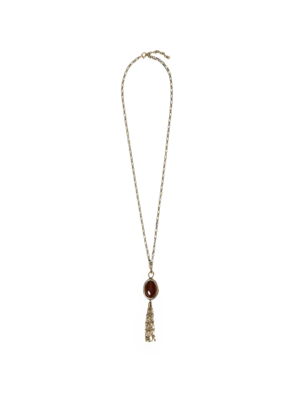 TWINSET long necklace with animal print pendant - Oro