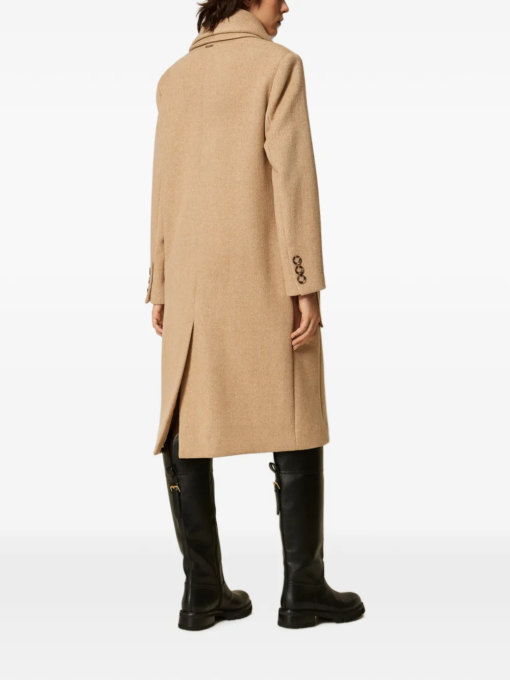 TWINSET Fluwelen wollen jas Beige