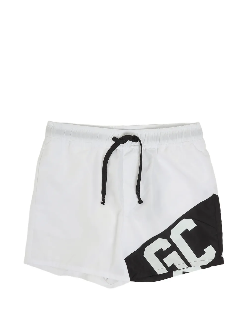 Gcds Kids logo-print drawstring swim shorts - Bianco