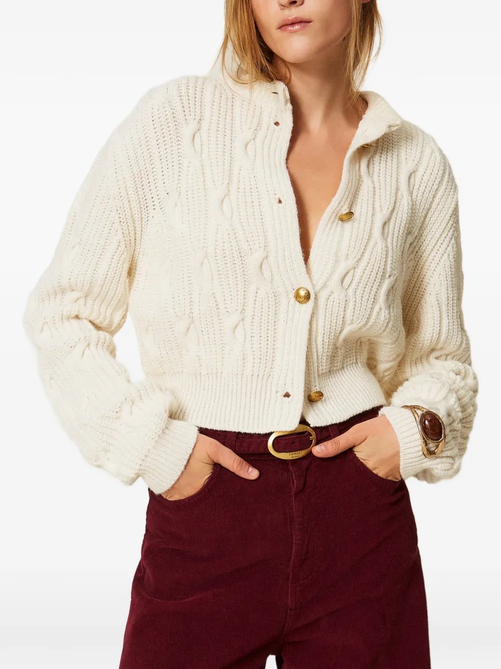 TWINSET Vest van wolmix Beige