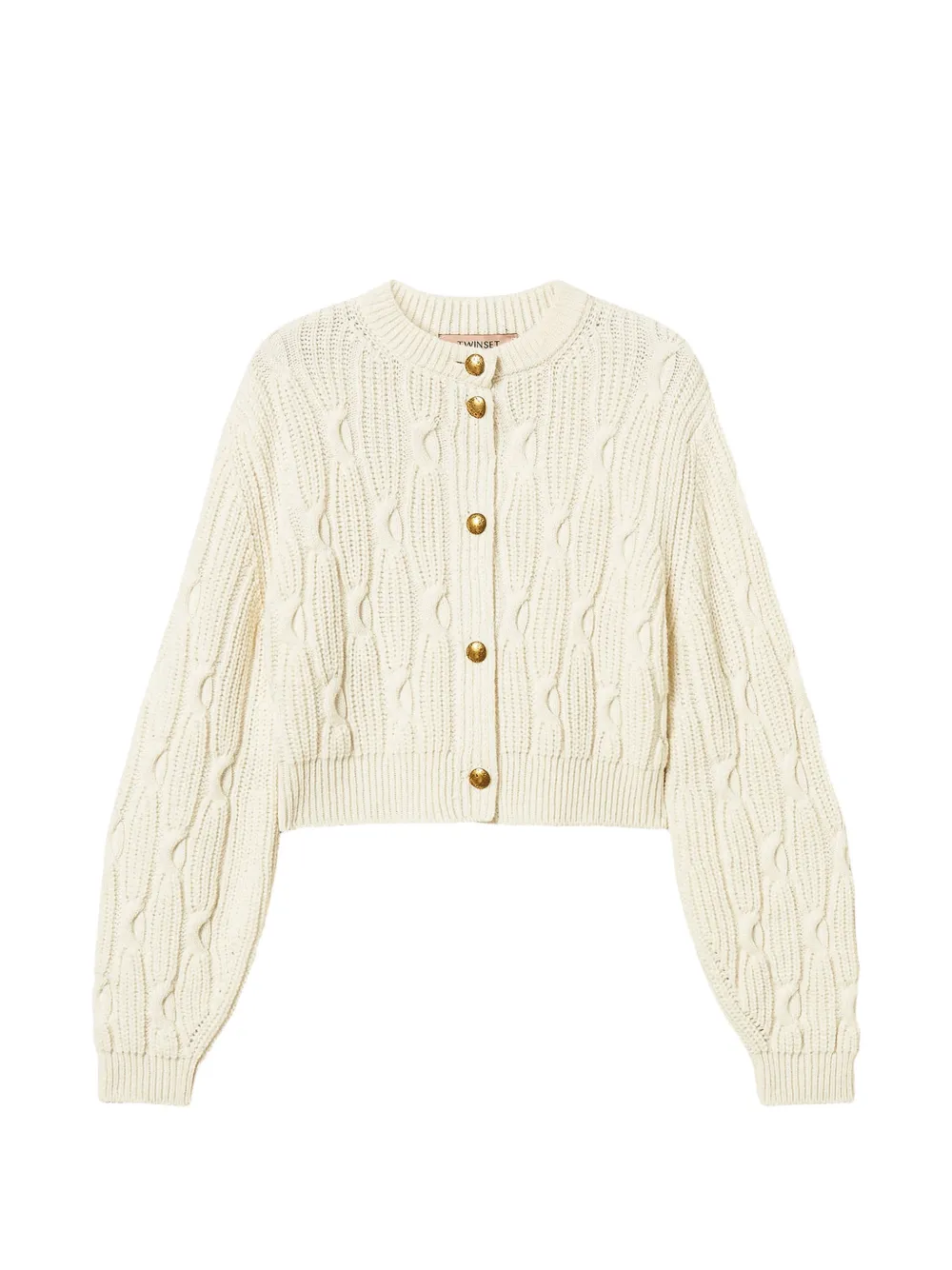 TWINSET cropped wool-blend cardigan - Toni neutri