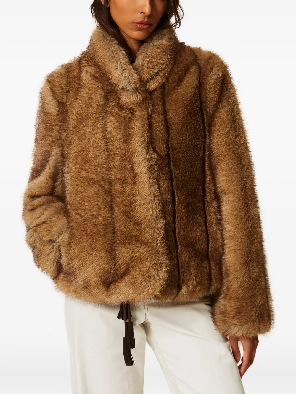 TWINSET Myfo jack van imitatiebont Bruin