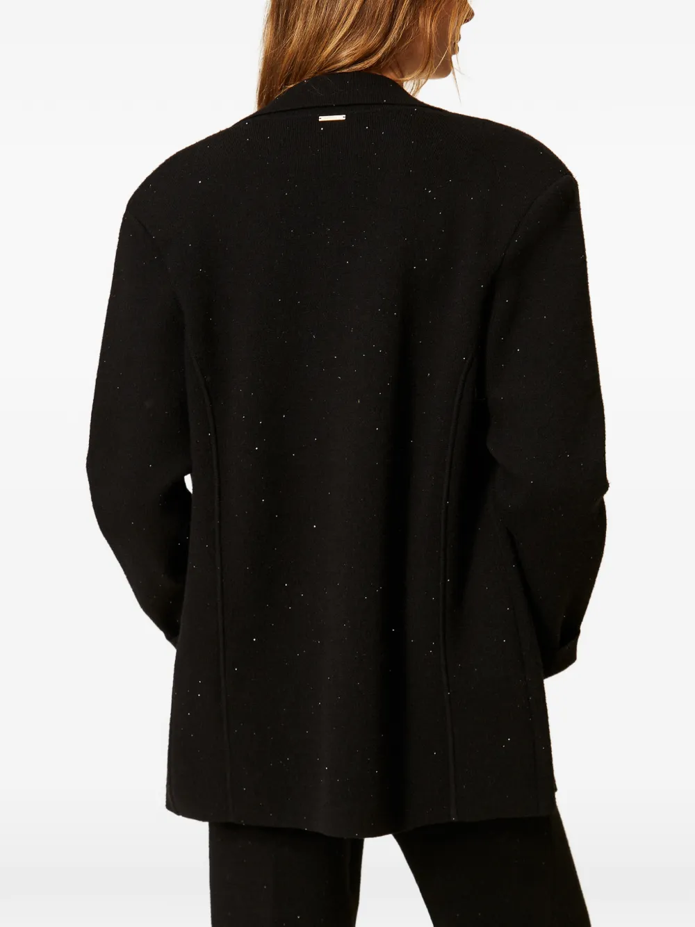 TWINSET Gebreid jack met pailletten Zwart